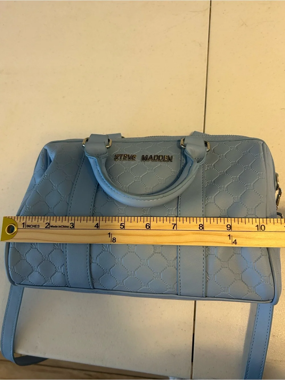 Steve Madden Sky Blue Quilted Crossbody Satchel sooo cute for back to school!!